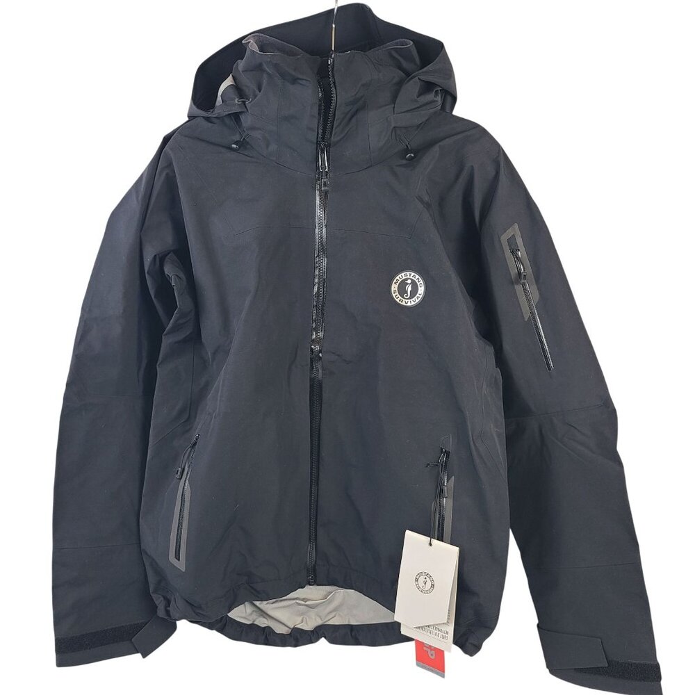 NWT Mustang Survival Guide Jacket Black Waterproof Hooded Sz M
